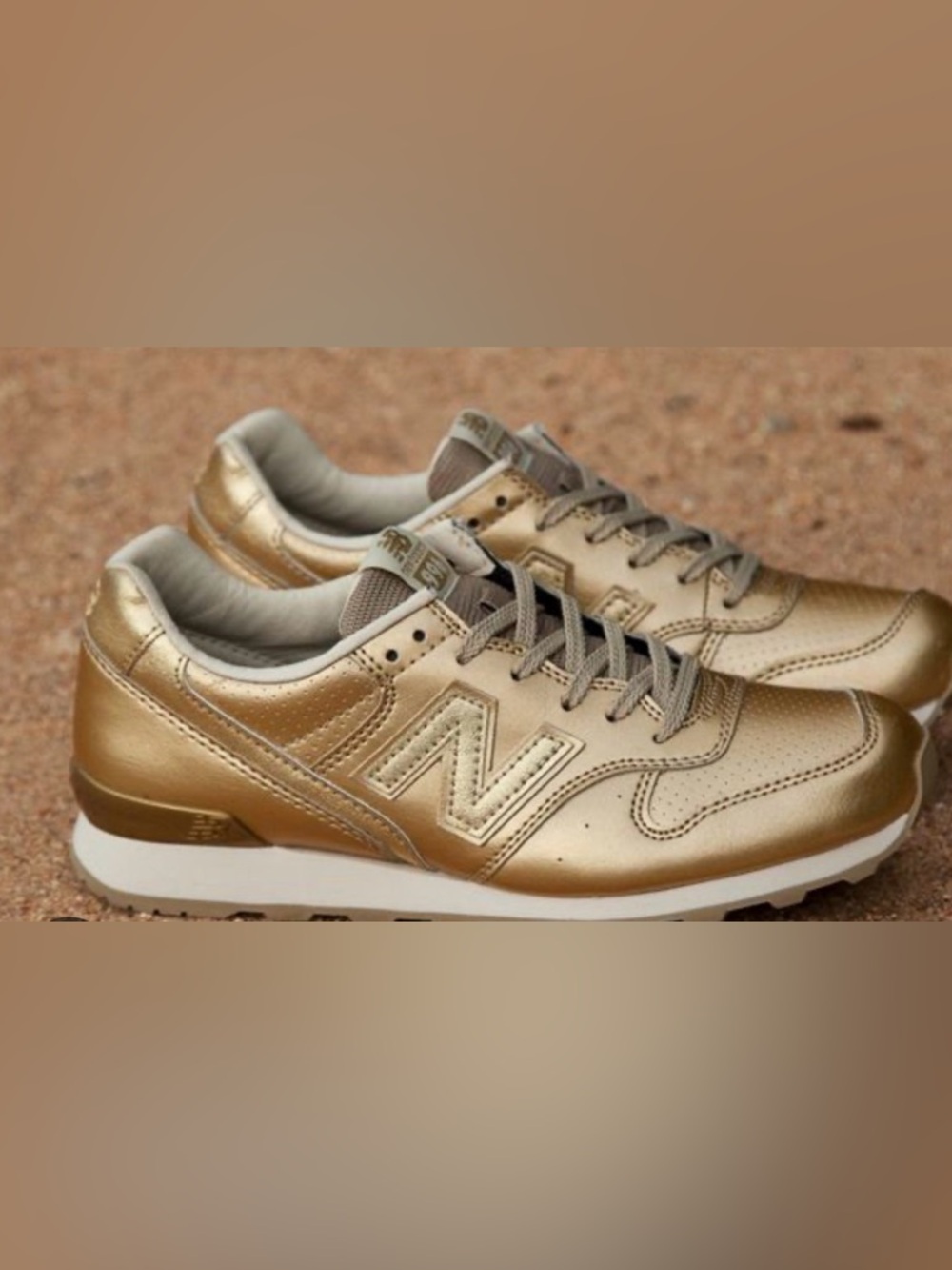 New Balance Metallic Gold Low-Top Sneakers